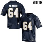 Notre Dame Fighting Irish Youth Ryan Kilander #64 Navy Blue Under Armour Authentic Stitched College NCAA Football Jersey XON0799GY